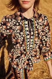 Lug Von Siga x Oversize Patterned V-Neck Poplin Long Sleeve Blouse