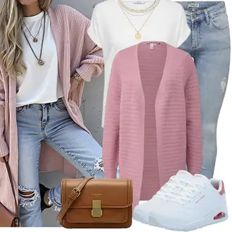 90er, Stil Outfit mit Hellblau/Blau Lederjacke Only "Perfekt für die Freizeit"Look: Rap, Stil, Schön, Coole