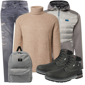 Outfit mit Grau Jeans Herrlicher "Alltags Outfit"