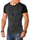 REHYPE Herren T-Shirt Kurzarm Raglan Stil Oversize Rundhals-Ausschnitt O-Neck S-112 Dunkelgrau M
