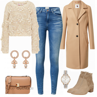 Outfit mit Braun Leder Stiefelette/Klassische Stiefelette Paul Green "Schicker Herbstlook"