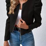 Schwarz Edel Übergangsjacken für Damen image