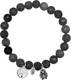 CO88 Collection Serenity 8CB 90012 Rekarmband met Stalen Elementen - Levensboom en Uil - Jade Natuursteen 8 mm - One-size - Zwart