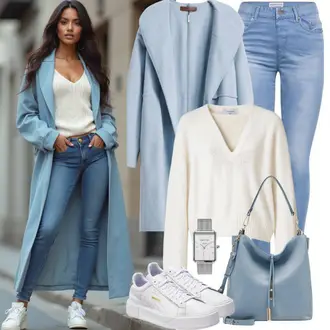 Outfit mit Weiß Sneaker Mit Seitlichem Reißverschluss/Schmaler Sneaker/Leder Sneaker/Sneaker Low REMONTE "Perfekt für den Frühlings"