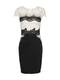 Lipsy Cocktailkleid ''''MONO LACE'''' weiß / schwarz