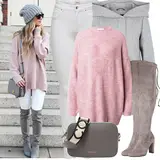 Outfity s hnědými kozačkami nad kolena image
