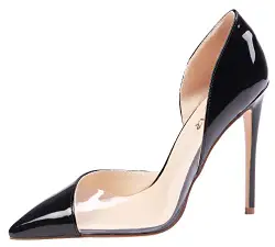 AOOAR Damen High Heels Mode Schuhe A-Schwarz&Transparenzfilm Kleid-Partei Pumps EU 38