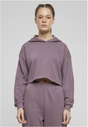 Dmsk zkrcen mikina s kapuc Terry Hoodie fialov