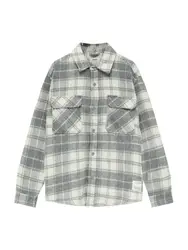 Pull&Bear Hemd grau / weiß