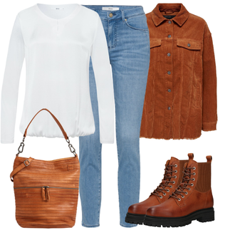Outfit mit Braun Stiefel Apple of Eden "Cool für die Freizeit"