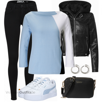 Outfit met wit Sneaker Puma "Mooie herfst look"