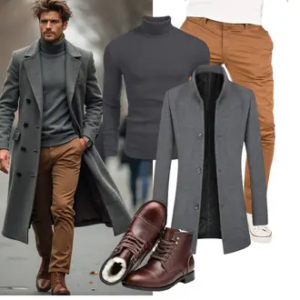 Musical Outfit mit Grau/Dunkelgrau Allthemen "Freizeit Outfit"Look: Fitness, Arbeits, Laufen, Musical, Apres ski