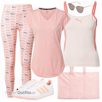 Outfit mit Rosa/Beige/Blau Tasche Under Armour "Sportliche Bekleidung"