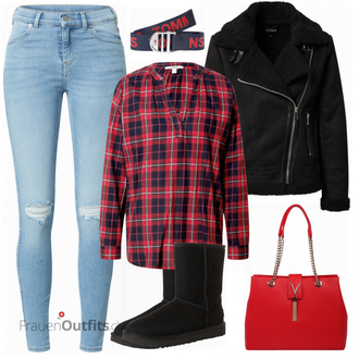 Outfit mit Stiefel UGG "Blauer Alltagslook"