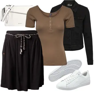 Kombinacije za festival sa Crna/Tamnosmeđa/Smeđa Suknja Na Vezanje/Suknja na Omot/Suknja Iz 90-ih/Suknja Za Matični Ured/Srednjovjekovna Suknja Ragwear "Outfit Za Ljeto"
