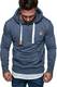 Amaci&Sons Herren Basic Logo Kapuzenpullover Sweatjacke Pullover Hoodie Sweatshirt 1-04028 Blau M