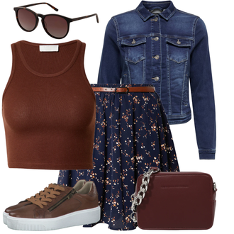 Kurz/Mini Outfit mit Schwarz Short Große Größe About You "Schicker Frühlingslook"