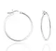 DTPsilver - Damen - Creolen - Ohrringe 925 Sterling Silber - Dicke 2 mm - Durchmesser 35 mm