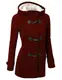 UUAISSO Mantel Damen Elegant Wintermantel Damen Warm Casual Mäntel Jacken mit Kapuze Herbst Winter, Weinrot L