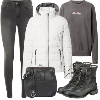 Outfit mit Grau Sweatshirt Ellesse "Winter Outfit"