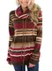 GOSOPIN Damen Sweatshirt Gestreift Rollkragen Loose Tops Farbblock Langarm Herbst Tunik S-XXL, #1, Medium (EU40-EU42)