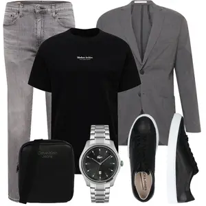 Melange Outfit mit Grau Jack & Jones "Freizeit Outfits"