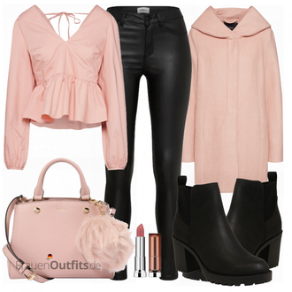 Outfit mit Schwarz Chelsea Boot/Lederjacke/Leder Stiefelette/Gefütterte Stiefelette/Gummistiefelette Only "Only"