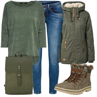Winter Outfits mit Türkis/Grün/Hellblau 3/4 Bluse/Klassische Tunika/Elegante Tunika/ausgefallene tunika/Festliche Tunika/Lederjacke/Tuniken-Shirt/Shirt & Top Große Größe/Tunika Only "Winterlicher Look"