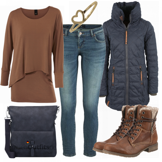 Outfit mit Rot Stiefel Tom Tailor "Heine Shirt"