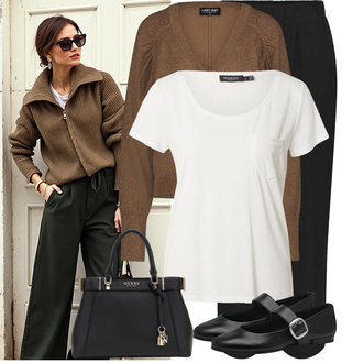 Extra groot Outfit met zwart Lange Broek Only "Modieuze lente-outfit"Look: Jaren 50, Extra groot, Casual, Elegant, Unisex, Klassiek, Simpel, Premium