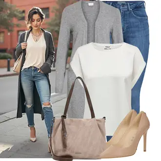 Sommer Vorstellungsgespräch Outfit mit Beige/Weiß/Braun/Rosa High Heel/Business-Schuh/Bequemer Pump/Hochfrontpump/High Heel Pumps/Peeptoe/Slingback Pumps/Slingpump Guess "Stilvoller Look für die Freizeit"