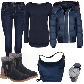 Outfit mit Blau Stiefel Tom Tailor "Denim"