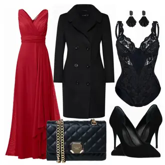 Outfit mit Schwarz High Heel Guess "Princess"