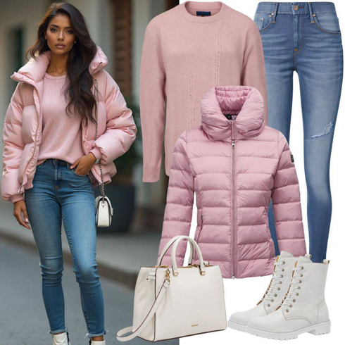 Comment poter Rose Pull 2 en 1/Pull en Tricot/Pull d'Hiver/Pull d'allaitement/Pull en Cachemire/Pull en Laine/Pull Basique/Pull Simple/Pull Nicki/Pull en Cachemire/Pull Col Rond/Pull Cut-out/Pull en Maille Fine/Grande Taille Women's Hoodies and Sweatshirts VERO MODA avec Rose Veste extraordinaire/Veste de Ski/Doudoune D'été/Veste d'Hiver/Doudoune/Veste en Duvet fumo