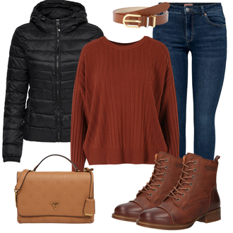 Outfity na svátky Old Money s Modrá/Tmavě modrá/Světle modrá Jeggings/Skinny Kalhoty/Džínové Legíny Only "zimní outfit"Look: Styl, Ležérní, Klasické, Cool, Moderní, Old Money, Bezešvé, Skromné