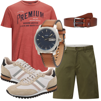 Knielang Outfit mit Schwarz/Grün Hose Tommy Hilfiger "Schöner Sommer Look"
