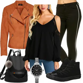 Elegant Outfit mit Schwarz/Lila Crash­Bluse/Spitzentunika/Bluse/LongBluse/SchlupfBluse/LangarmBluse/Bluse Oberteil/Offene Bluse/Einfarbige Bluse YOINS "Elara Unisex"Look: Casual, Elegant, Sexy, Wetlook, Coole, Schön