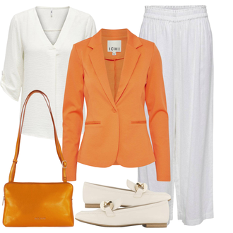 Outfit met beige/bruin/wit/Khaki Sneaker/Trotteur/Platte schoen Graceland "Elegante lente outfits"