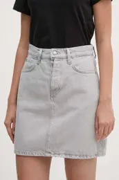 Jeans krilo MINI SKIRT HW CLOUD siva barva, PL901136