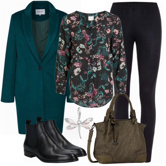 Outfit mit Schwarz Stiefel Vagabond Shoemakers "Vila Bluse"