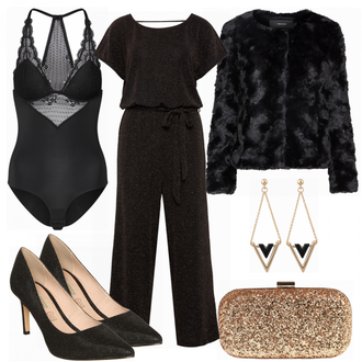 Silvester Outfits mit Grau Schmuck About You "SilvesterParty"