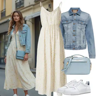 Enobarvno outfit mit Svetlo modra/Modra Mini torbica/Billfold/Torba za čez ramo/Baguette torba/Satchel torba/Poročna torba Furla "Pomladanska obleka"