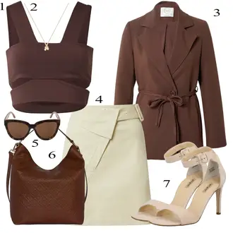 Kratka/mini Outfit sa Siva Suknja/Remen Leger by Lena Gercke "Zimski outfit"