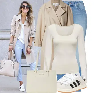 Outfit sa Plava/SvjetloPlava Hlače Jeggings/Traper Tajice/Skinny Hlače Only "Moderni outfit za proljeće"