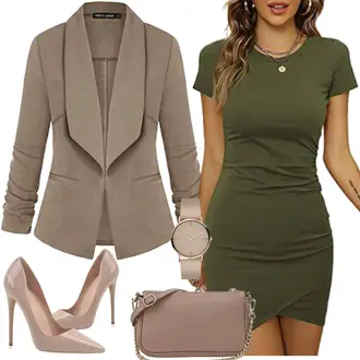 spitze Party Outfit mit Rosa/Beige/Braun High Heel/Hochfrontpump Zhabtuc "Business Look"Look: Ball, Abschlussball, Party, Hochzeit, Theater, 30 Geburtstag, 18 Geburtstag, Geburtstag, Besondere Anlässe, Valentinstag, Pop Konzert, Gala