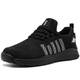 FLOWING PLUME Wasserdicht Laufschuhe Herren Sportschuhe Leicht Turnschuhe Running Schuhe Walkingschuhe Atmungsaktiv Joggingschuhe Fitness Sneaker (Schwarz Weiß,41EU)