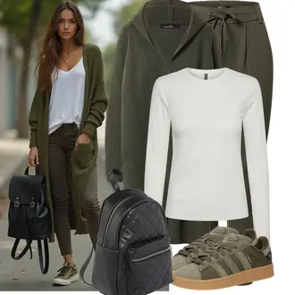 Kombinacije za festival sa Crna/Siva Mini ruksak/Mini ruksak About You "Lijepi proljetni outfit"
