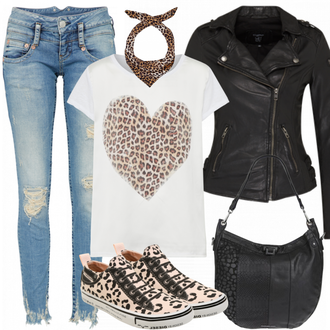 Outfit mit Blau Tigha "Leopard"