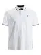 Herren Jack & Jones + Fit Polo Shirt JJEPAULOS Uni Sommer Hemd Kurz Arm Pique Cotton Big Size, Farben:Weiß, Größe:5XL