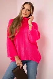 Kesi Woski V-neck sweater ginger Ingwer pink neon